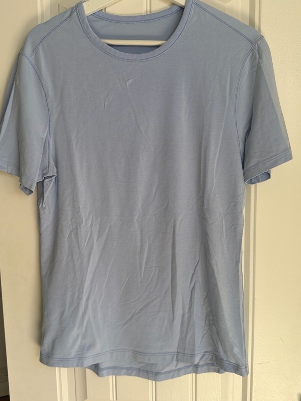 lululemon athletica Light Blue Crew Neck Short Sleeve Tee